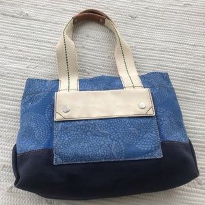 FOSSIL TOTE CANVAS with Leather